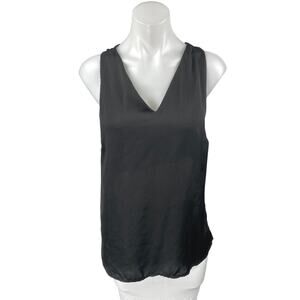Simply Y.A.S Selma Black Sleeveless V Neck Racerback Tank Blouse Top Size 10